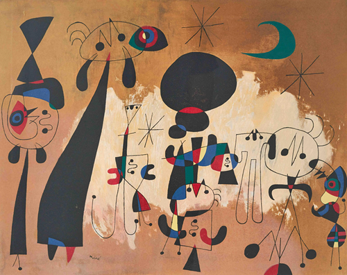 after Joan Miró - Femme, Lune, Etoile