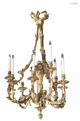 Louis-Philippe Style Gilt Bronze Nine-Light Chandelier