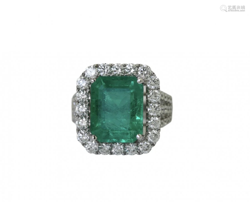 Emerald and Diamond Ring