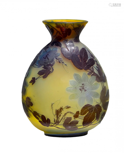 An Impressive Galle Cameo Glass Vase