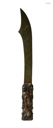 Japanese circa 1900 Bronze Letter Opener x Ashkenazie