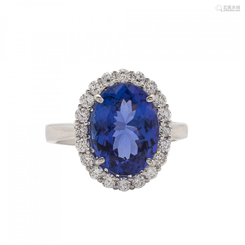 Tanzanite and Diamond Ring