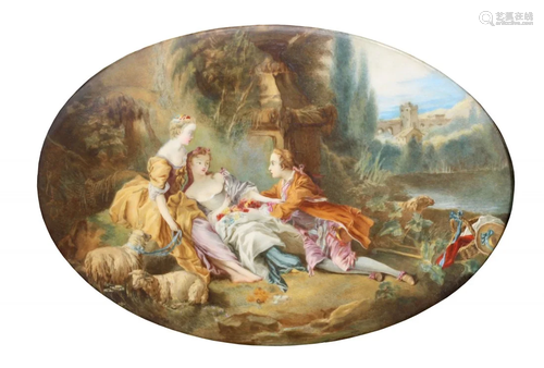 After Francois BOUCHER (1703-1770) Porcelain Plaque