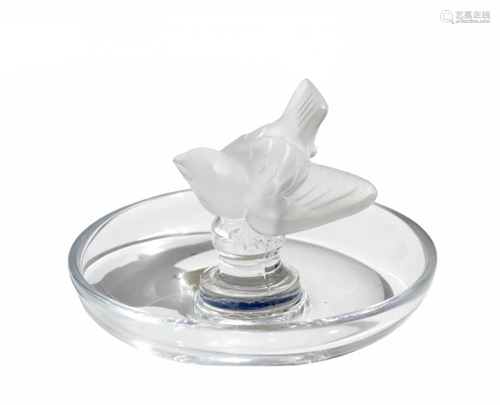 Lalique French Crystal Modern Ring Dish