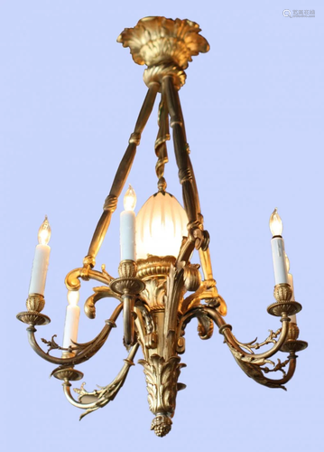 Dore Bronze Chandelier, late 19th Century