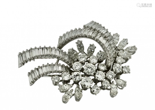 Platinum and Diamond Brooch