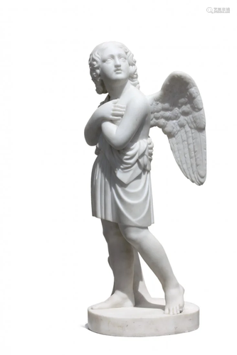 A marble figure of an angel after Pietro BAZZANTI