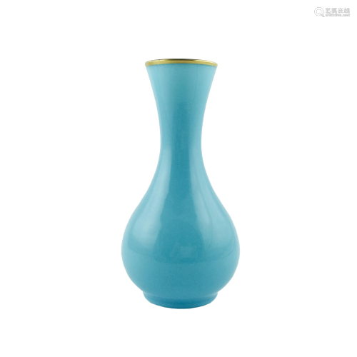 French vase in light blue Sèvres opalin