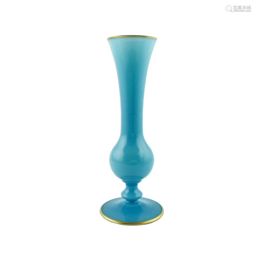 French vase in light blue Sèvres opaline