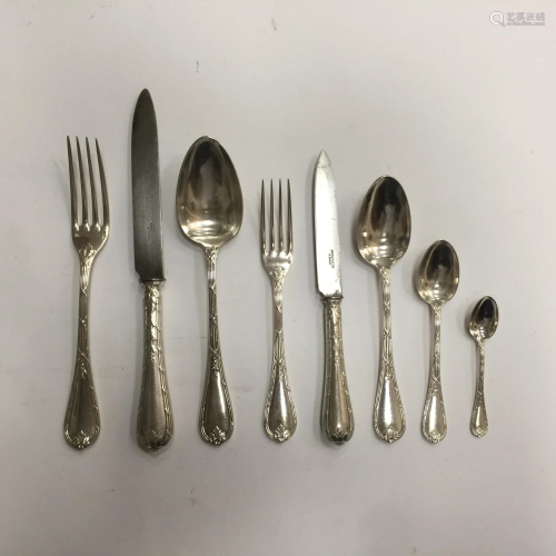 French silver plated metal cutlery set
