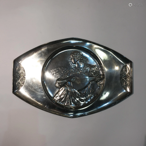 WMF German Art Deco silver plated metal plate