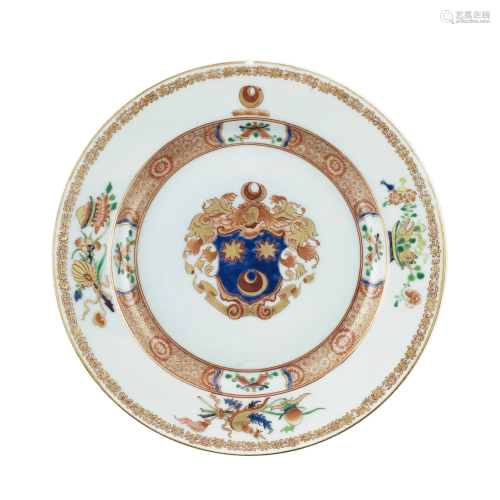 Plate in Indian Company porcelain