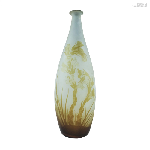 Gallé glass vase