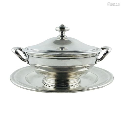 Christofle round tureen in silver plated metal