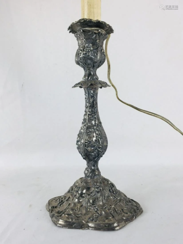 Pair of lamps made with silver plated metal