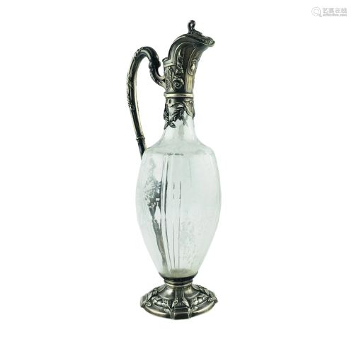 French carved crystal jug.