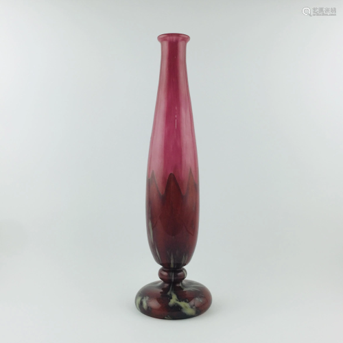 French Schneider crystal vase