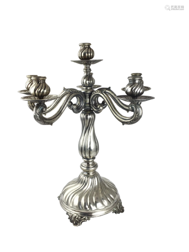 Pair of silver Spanish candlestick