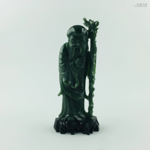 Chinese sculpture in spinach jade
