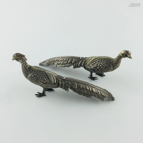 Pair of sculptures in Spanish silver