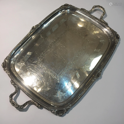 Elkington English silver plated metal rectangular tray