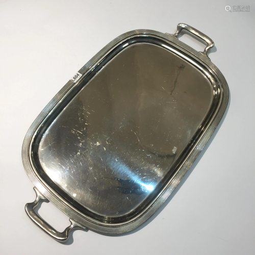 English silver plated metal serving tray