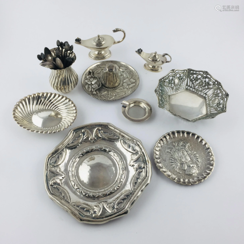 Lot of twenty-four various pieces in silver