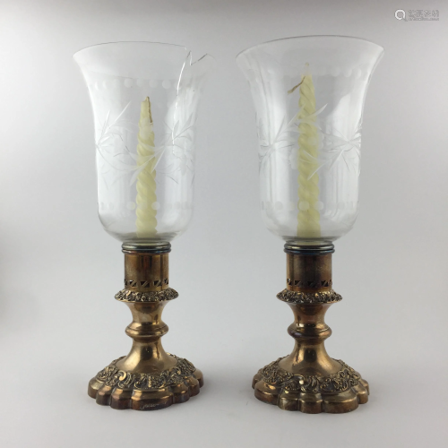 Pair of English fanlights in silver plated metal