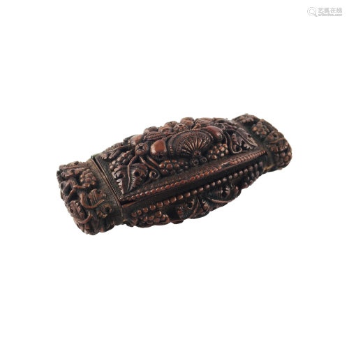Indo-Portuguese carved bone vessel