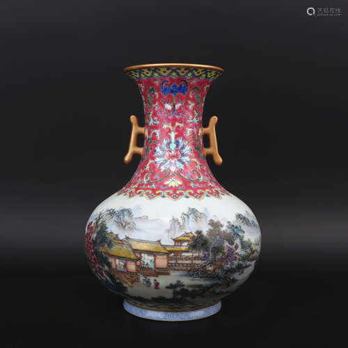 A enamel vase