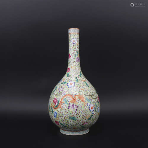 A famille-rose 'dragon' vase