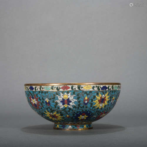 A Cloisonne enamel 'flowers' bowl