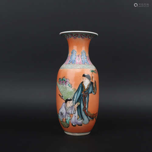 A famille-rose 'figure' vase