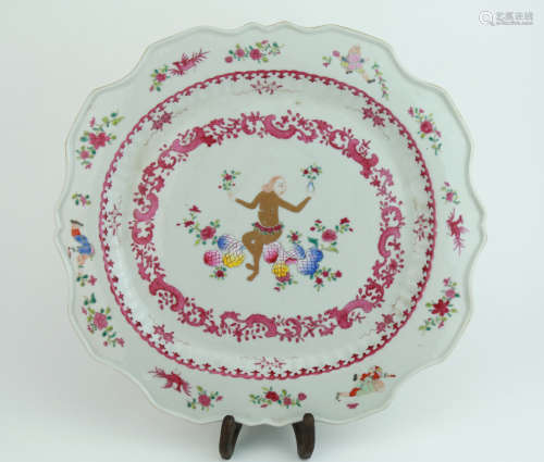 A famille-rose 'figure' dish