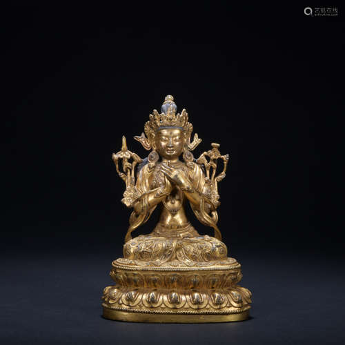 A gilt-bronze statue of Tara