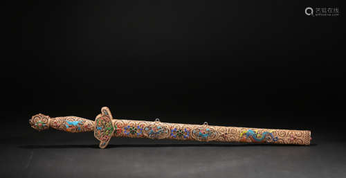 A gilt-silver sword