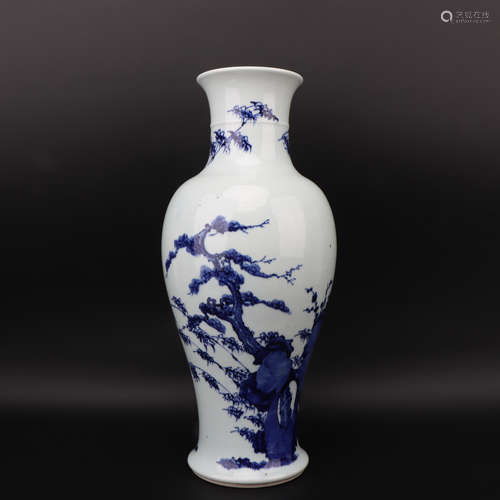 A blue and white 'floral' vase