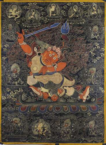 A thangka of buddha statue