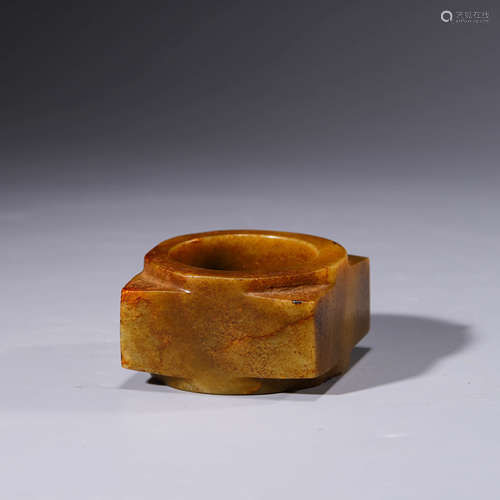 An archaistic brownish jade cong