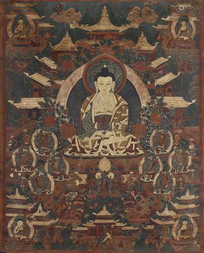 A thangka of shakyamuni