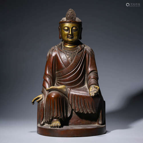 A bronze statue of zizai guanyin