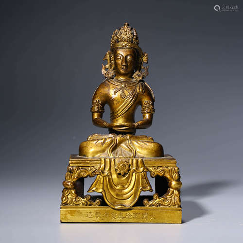 A gilt-bronze statue of Amitayus