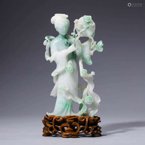 A carved jadeite figure