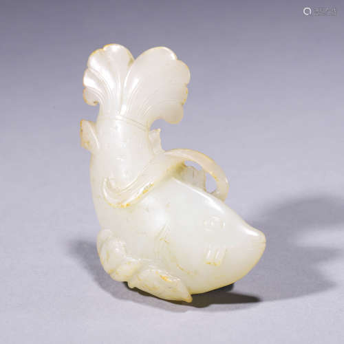 A White Jade Carved Fish Ornament