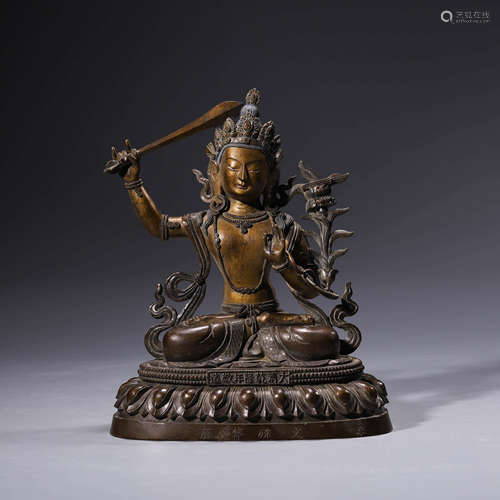 A Gilt-Bronze Statue Of Manjusri Bodhisattva