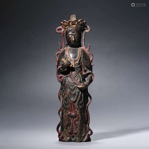 A bronze statue of guanyin