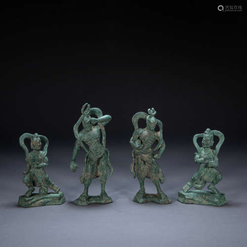 A GROUP OF BRONZE FIGURES, LIAO DYNASTY, CHINA