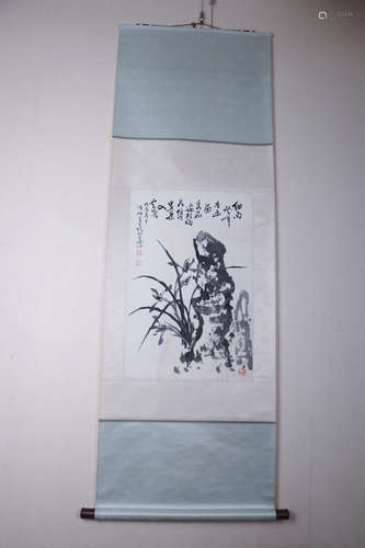 Chinese School, Ink And Color Scroll Painting