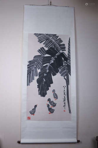 Chinese School, Ink And Color Scroll Painting