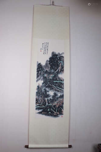 Chinese School, Ink And Color Scroll Painting